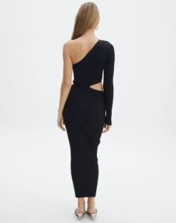 One Shoulder Long Sleeve Maxi Dress -Glassons stella one sleeve black back kd129008vn