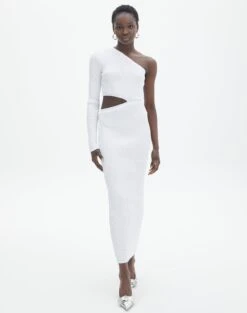 One Shoulder Long Sleeve Maxi Dress -Glassons stella one sleeve white full kd129008vn