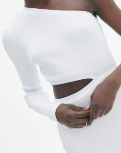 One Shoulder Long Sleeve Maxi Dress -Glassons stella one sleeve white imageback kd129008vn