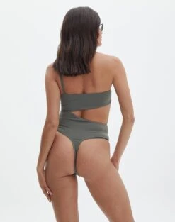 Supersoft One Shoulder Side Cut Out Bodysuit -Glassons sully peachy bodysuit cypress back tb95431pch