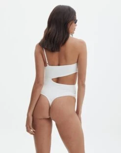 Supersoft One Shoulder Side Cut Out Bodysuit -Glassons sully peachy bodysuit milk back tb95431pch