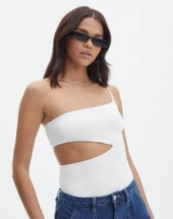 Ribbed Turtleneck Top -Glassons sully peachy bodysuit milk front tb95431pch 2