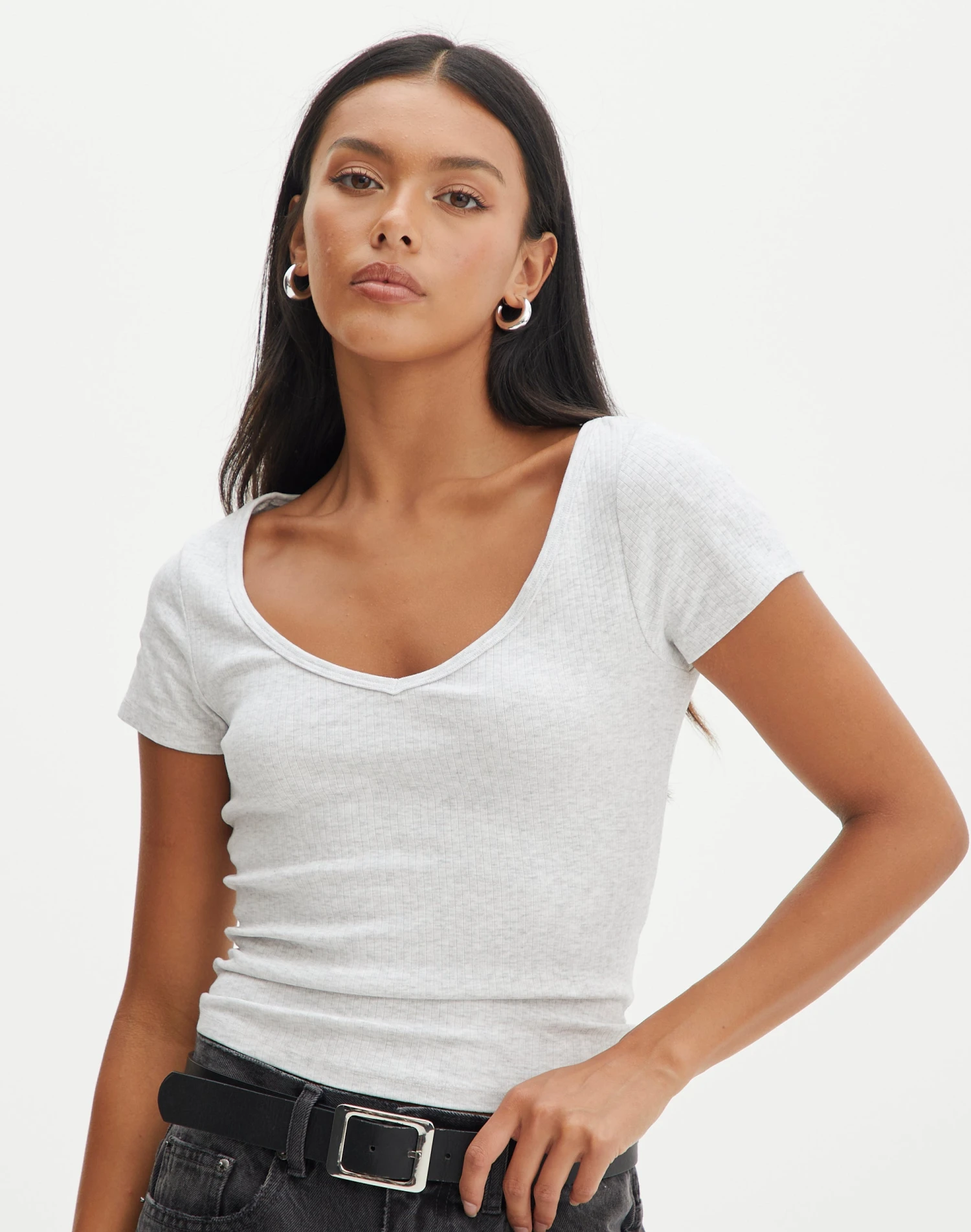 Cropped V Neck Tee 13 Cropped V Neck Tee - Image 11