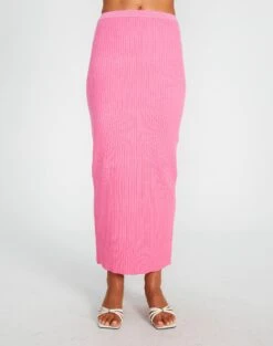 Slim-fit Rib Maxi Skirt -Glassons t co mango knit skirt smell the roses full sl62154tknt