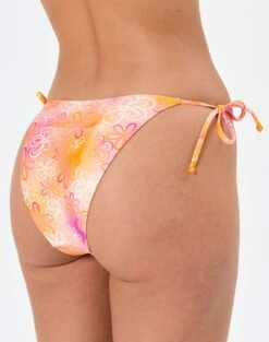 Printed Adjustable Thong Bikini Bottom -Glassons tali side tie brief ombre floral front ga44814omb 7