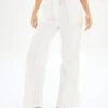 High Rise Tailored Wide Leg Panelled Pant -Glassons talia tailored crepe pant white front pw55252cot 2