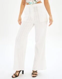 Low Rise Cotton Cargo Pant -Glassons talia tailored crepe pant white front pw55252cot