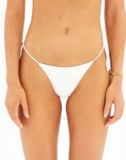 Crochet Tie Side Cheeky Bikini Bottom -Glassons tamsin thin tie side thong bikini brief white front ga71259twl 4
