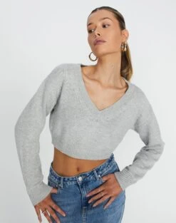 Luxe Lounge Modal Ribbed Long Sleeve Top 32 Luxe Lounge Modal Ribbed Long Sleeve Top -Glassons tartt v neck crop pale grey marle front kl78966knt 1