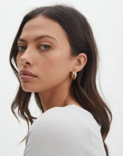 Keyhole Long Sleeve Wrap Top -Glassons taurus triple hoop earrings gold front je109042ear 1