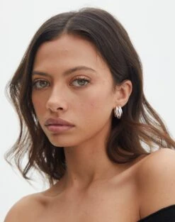 Mesh Cross Back Lettuce Trim Cami -Glassons taurus triple hoop earrings silver front je109042ear