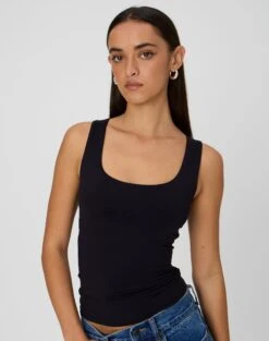 Ringspun Low Rise Denim Skirt -Glassons tommy tank top black front tv124269pch 1