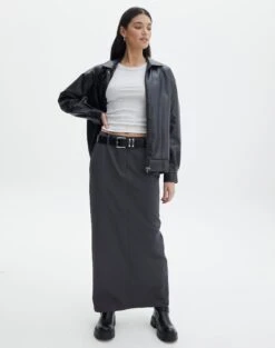 Luxe Lounge Modal Slim-Fit Maxi Skirt -Glassons tyla tailored maxi skirt well suited front sl128609pln
