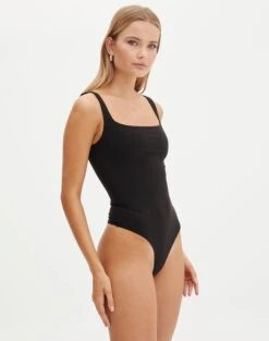 Supersoft Square Neck Bodysuit -Glassons veronika square neck bodysuit black detail tb54146pln
