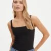 Supersoft Square Neck Bodysuit -Glassons veronika square neck bodysuit black front tb54146pln