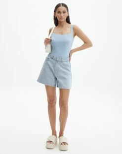 Supersoft Square Neck Bodysuit -Glassons veronika square neck bodysuit blue bubble full tb54146pln