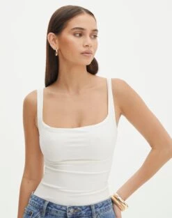 Supersoft Square Neck Bodysuit -Glassons veronika square neck bodysuit milk front tb54146pln