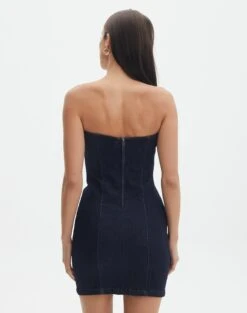 Strapless Denim Offcut Mini Dress -Glassons vn offcut denim strapless mini dress last rodeo indigo back ds55384vin