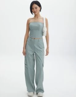Cargo Parachute Pant -Glassons waverly wide leg pant its a big dill front pw55427gry 2