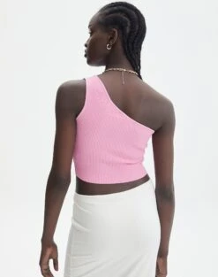 One Shoulder Ribbed Tank -Glassons wirius one shoulder smell the roses back kv44069rib