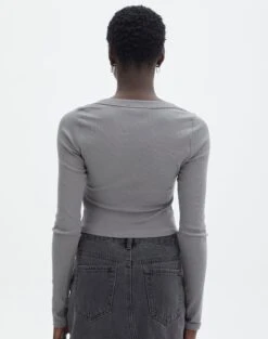 Cotton Scoop Neck Long Sleeve Top 36 Cotton Scoop Neck Long Sleeve Top -Glassons wylie wide rib scoop gunsmoke back tl53892prib