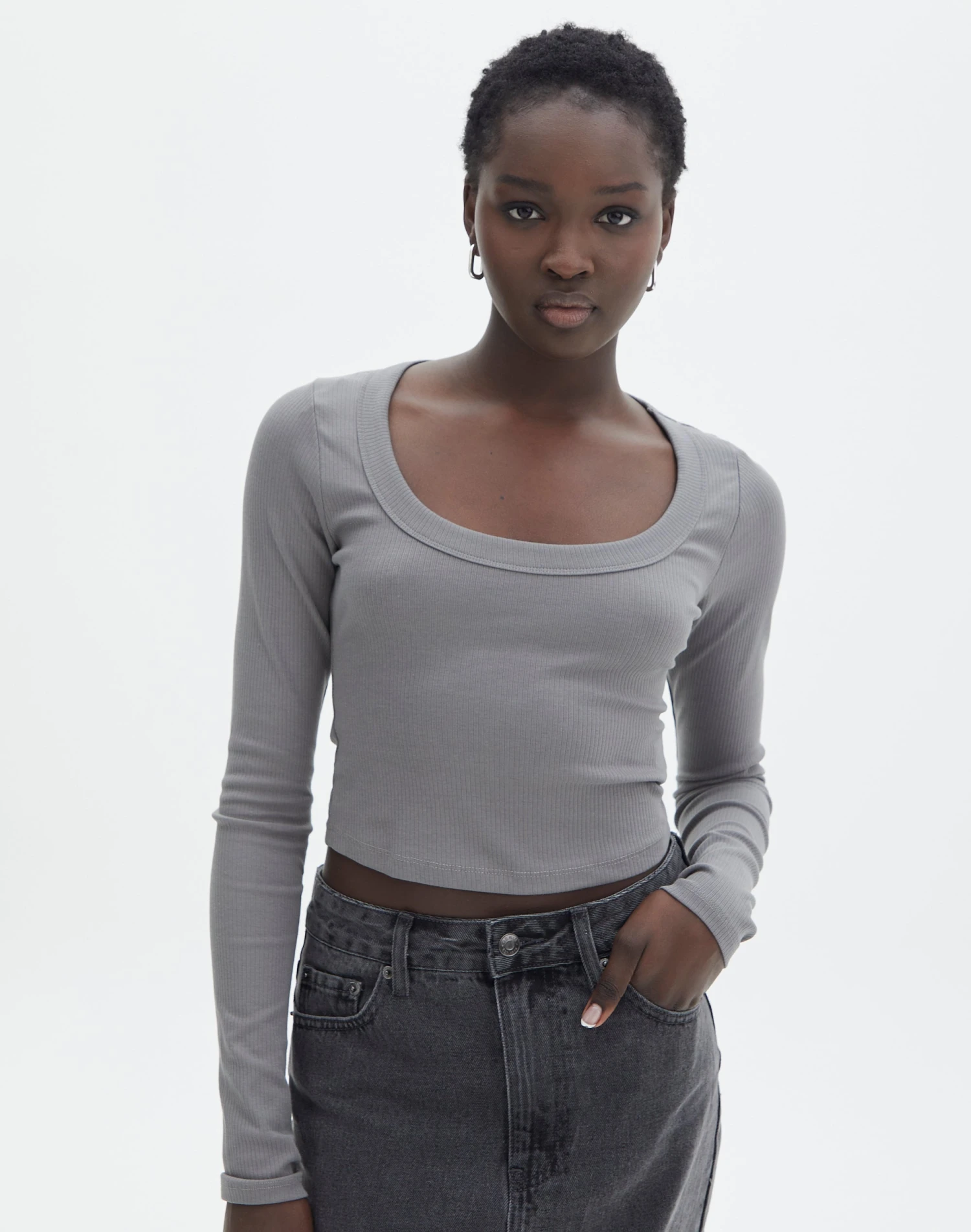 Cotton Scoop Neck Long Sleeve Top 14 Cotton Scoop Neck Long Sleeve Top - Image 12