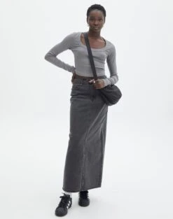 Cotton Scoop Neck Long Sleeve Top 34 Cotton Scoop Neck Long Sleeve Top -Glassons wylie wide rib scoop gunsmoke full tl53892prib