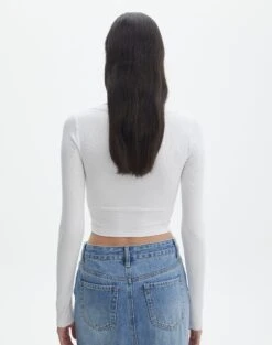 Cotton Scoop Neck Long Sleeve Top 30 Cotton Scoop Neck Long Sleeve Top -Glassons wylie wide rib scoop white back tl53892prib