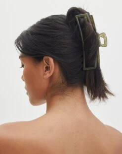 Off Shoulder Lace Long Sleeve Top -Glassons xl thin rectangle claw clip lt khaki front ha142076clp