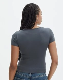 Zip Detailed Crop Tee -Glassons zala zip top shadow dancer back ts107400vis