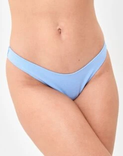 Shimmer Split Waist Ruched Bikini Bottom -Glassons zimi high waist thong blue me away front ga63412twl 2